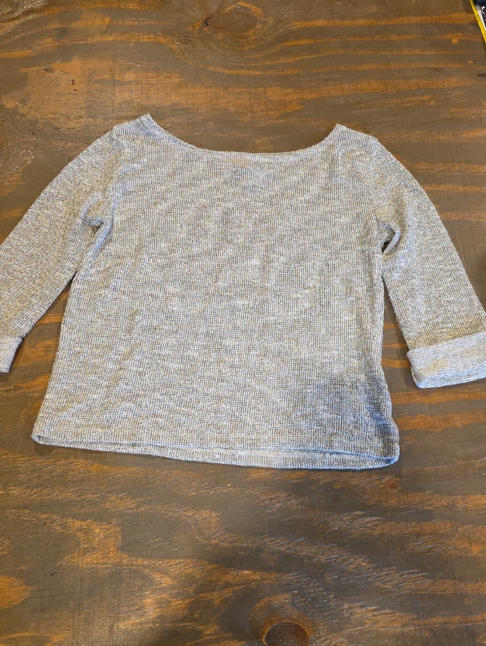 Xhilaration Gray Knit Boatneck Top